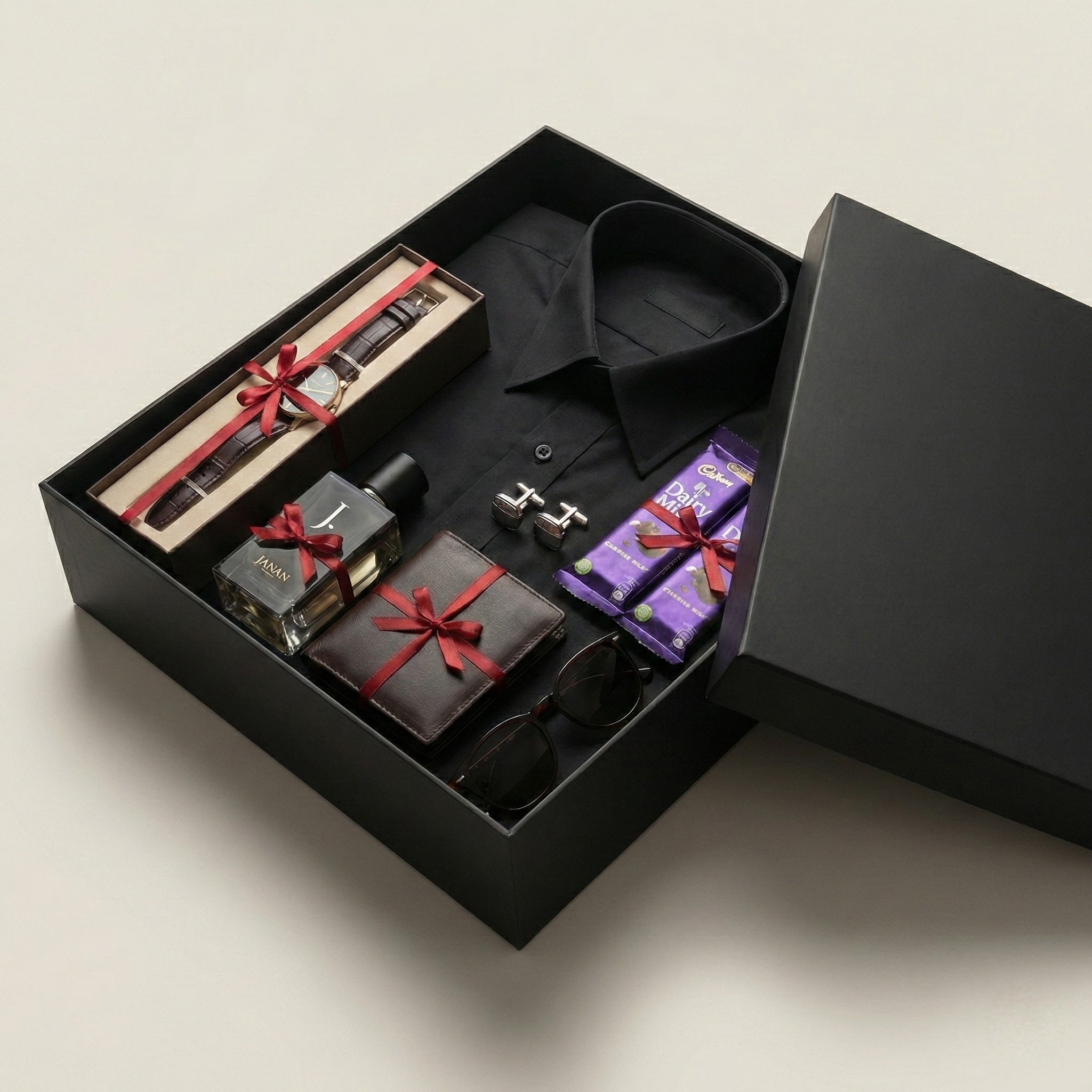 Black Dress Shirt Luxury Gift Box for Him Complete Luxury Gift Box for Him