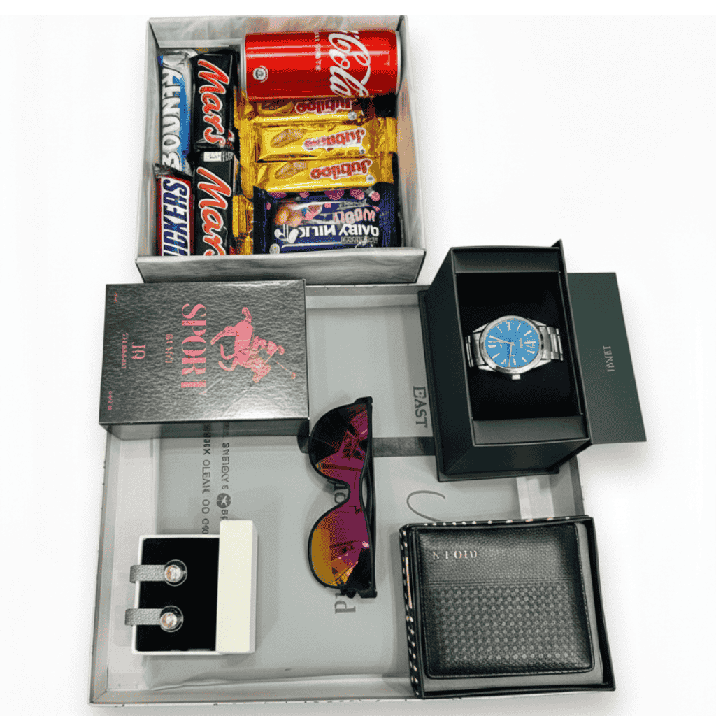 Luxury J. Original Gift Box with Perfume, Wallet, Glasses